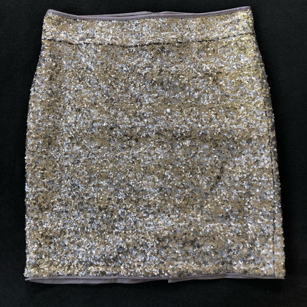 Cache Silver Sequin Skirt